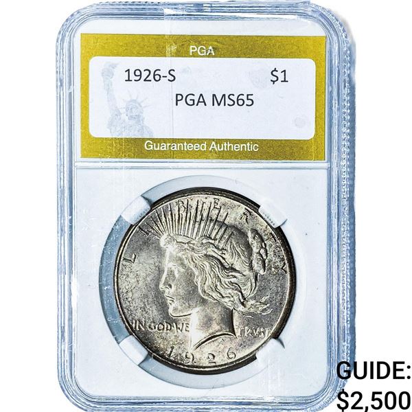 1926-S Silver Peace Dollar PGA MS65