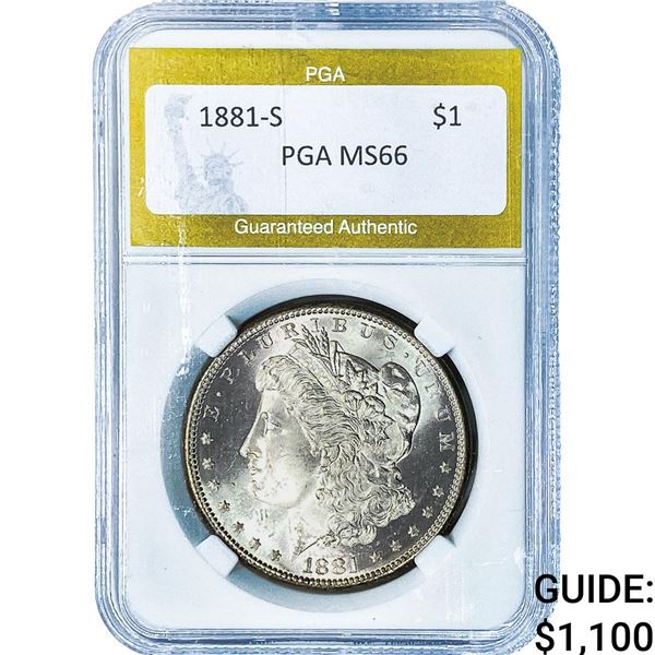 1881-S Morgan Silver Dollar PGA MS66