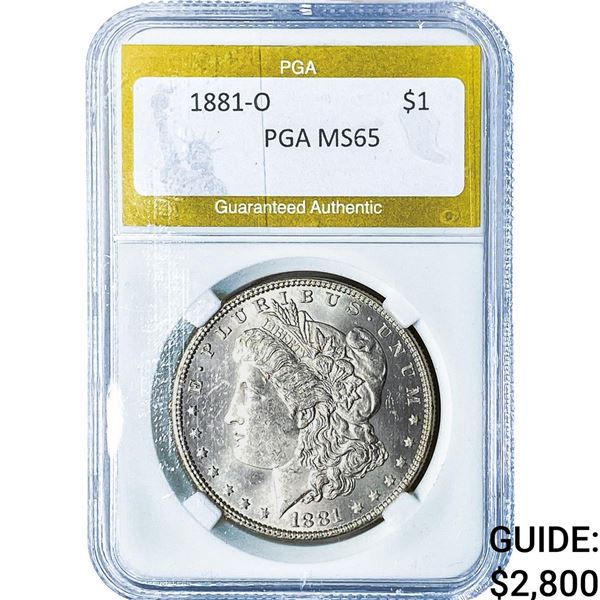 1881-O Morgan Silver Dollar PGA MS65