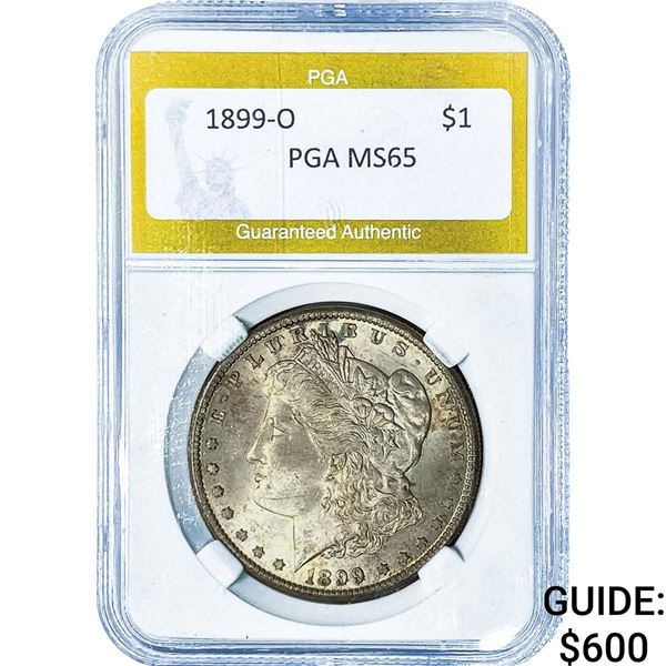 1899-O Morgan Silver Dollar PGA MS65