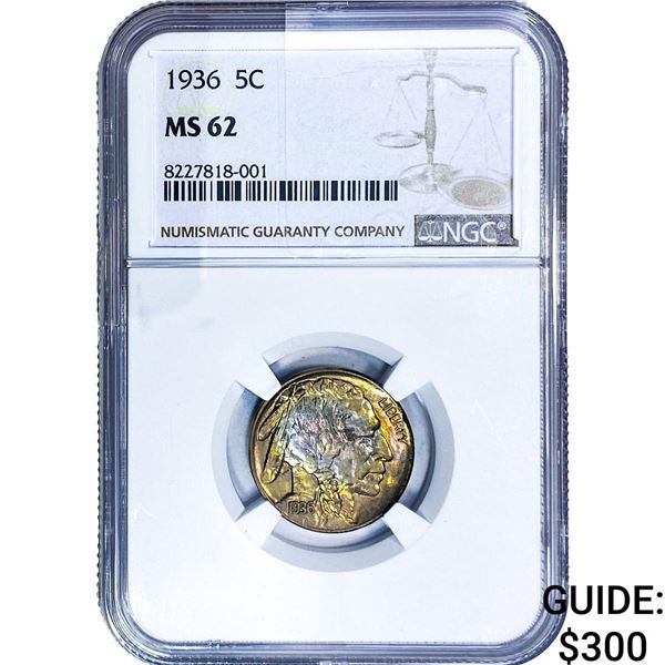 1936 Buffalo Nickel NGC MS62