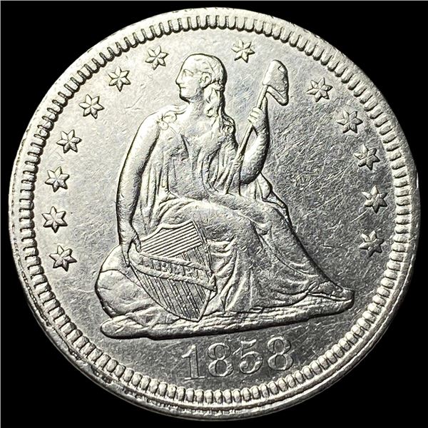 1858 Silver Seated Liberty Quarter UNCIRCULATED