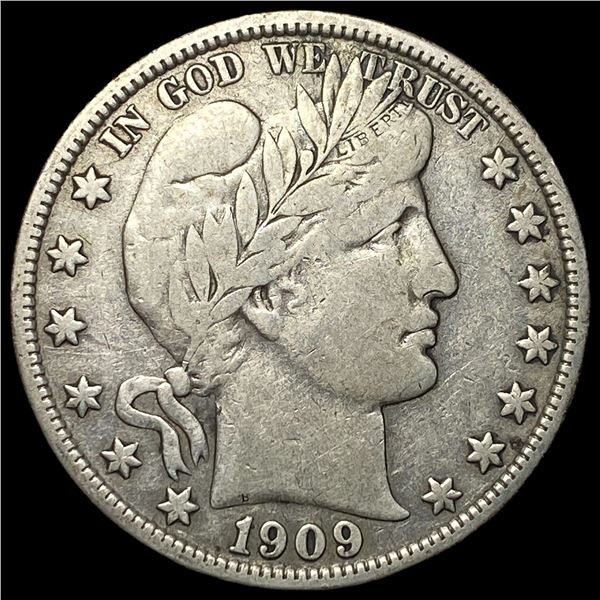 1909 Silver Barber Half Dollar NEARLY UNCIRCULATED