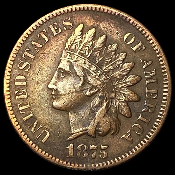 1875 Indian Head Cent NEARLY UNCIRCULATED
