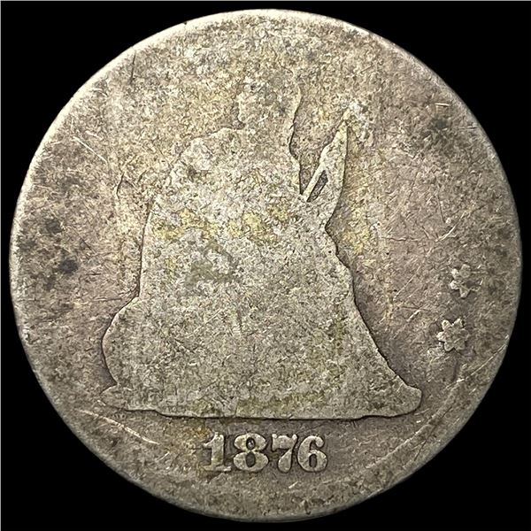 1876-CC Silver Seated Liberty Quarter NICELY CIRCULATED