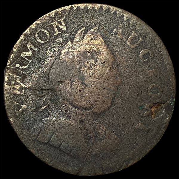 1787 Vermont Copper Coin. LIGHTLY CIRCULATED