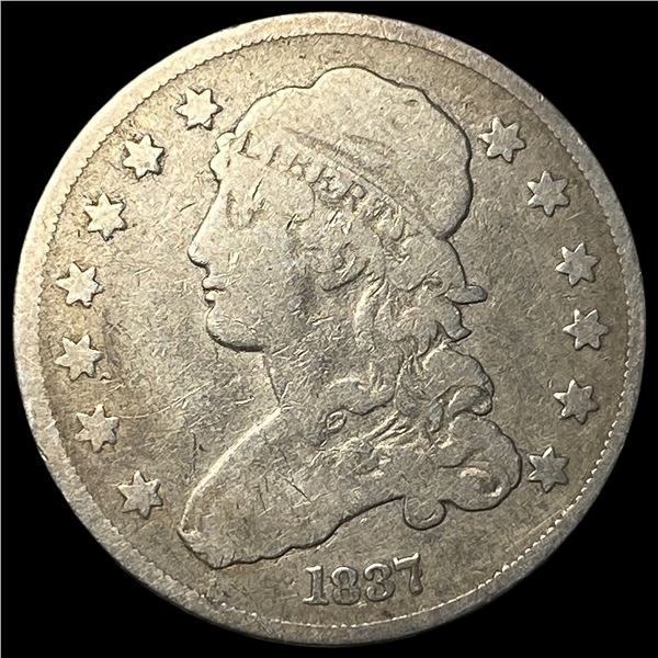 1837 Capped Bust Silver Quarter LIGHTLY  CIRCULATED
