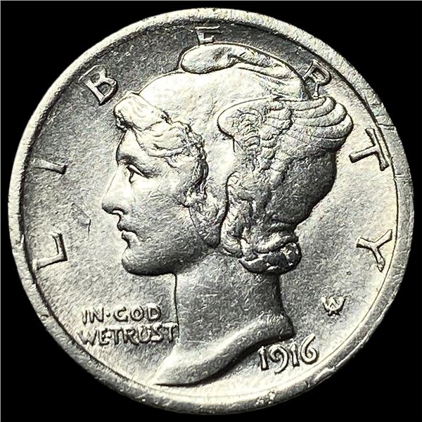 1916 Silver Mercury Dime CHOICE AU