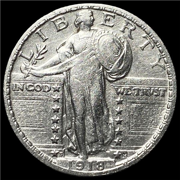 1918-S Silver Standing Liberty Quarter  CLOSELY UNCIRCULATED