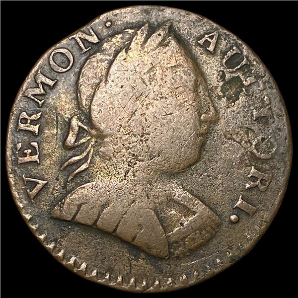 1787 Vermont Copper Coin. LIGHTLY CIRCULATED