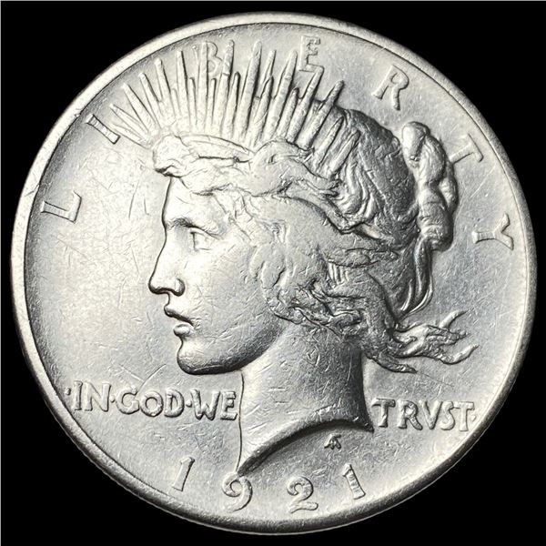 1921 Silver High Relief Peace Dollar CHOICE AU