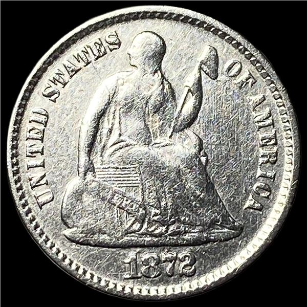1872 Silver Half Dime CLOSELY UNCIRCULATED