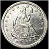 Image 1 : 1854 Arrows Silver Seated Liberty Quarter CHOICE BU
