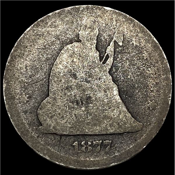 1877 Silver Seated Liberty Quarter NICELY CIRCULATED