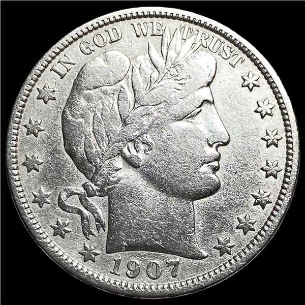 1907-D Silver Barber Half Dollar NEARLY  UNCIRCULATED