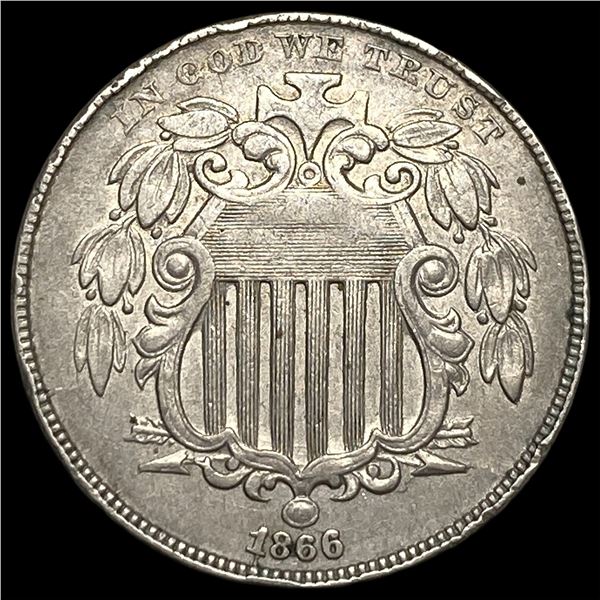1866 Rays Shield Nickel CLOSELY UNCIRCULATED