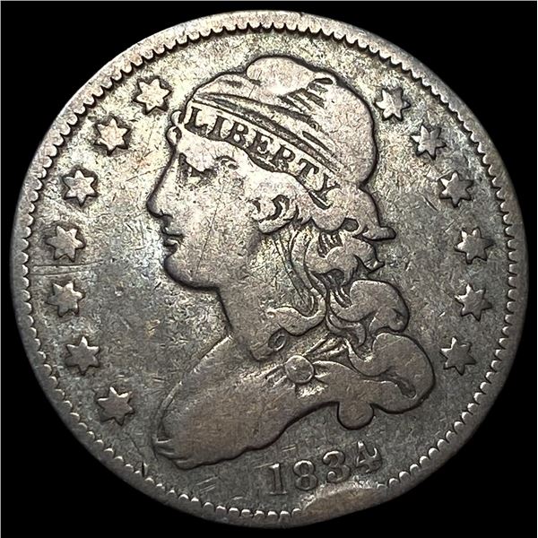 1834 Silver Capped Bust Quarter LIGHTLY CIRCULATED
