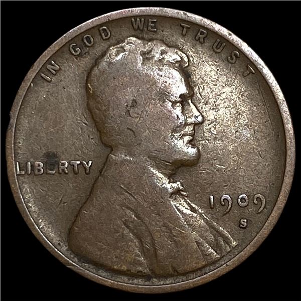 1909-S Lincoln Wheat Cent NEARLY UNCIRCULATED