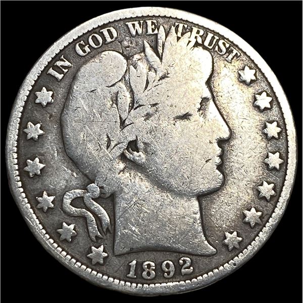 1892-O Silver Barber Half Dollar LIGHTLY  CIRCULATED