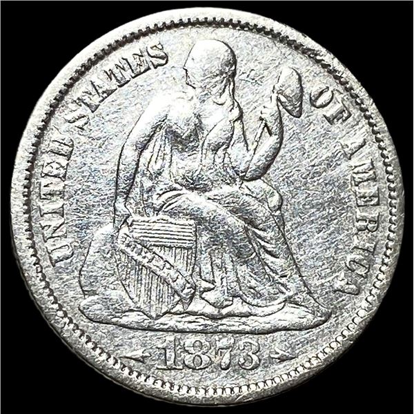 1873 Silver Seated Liberty Dime CLOSELY UNCIRCULATED