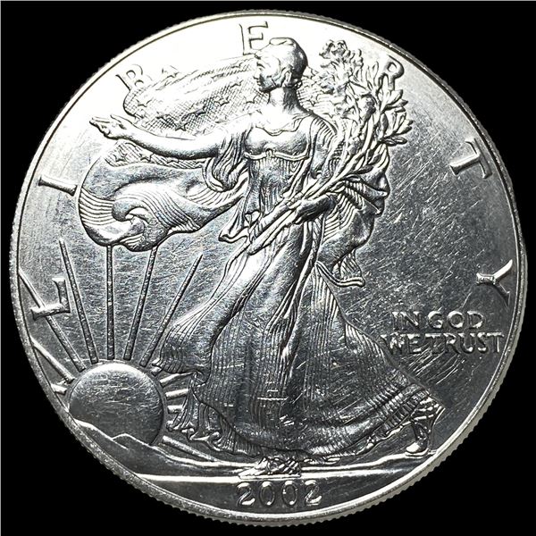 2002 1 oz Silver American Eagle $1 GEM BU