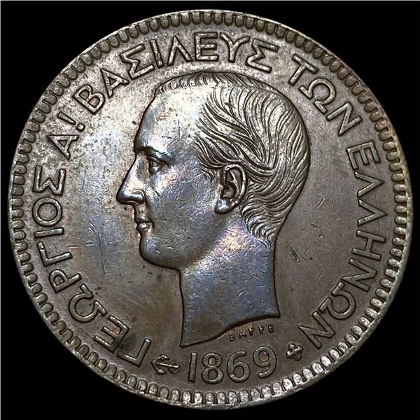 1869 Greece Silver 10 Lepta UNCIRCULATED