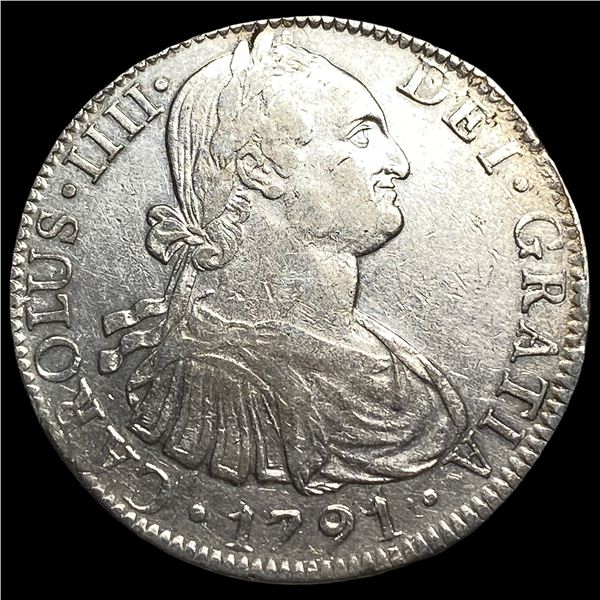 1791-Mo FM Silver 8 Reales NEARLY  UNCIRCULATED