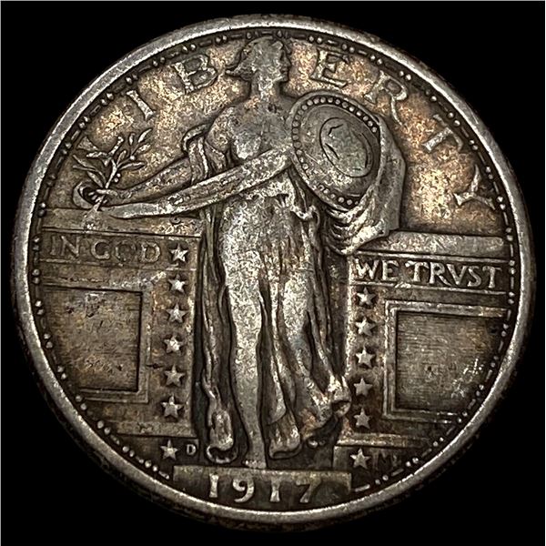 1917-D Silver Standing Liberty Quarter NICELY  CIRCULATED