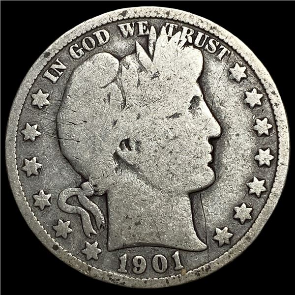 1901 Silver Barber Half Dollar NICELY  CIRCULATED