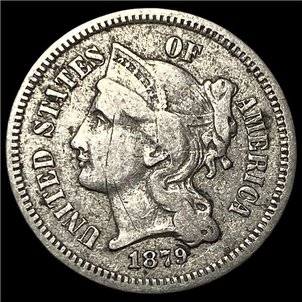 1879 Nickel Three-Cent Piece CLOSELY  UNCIRCULATED