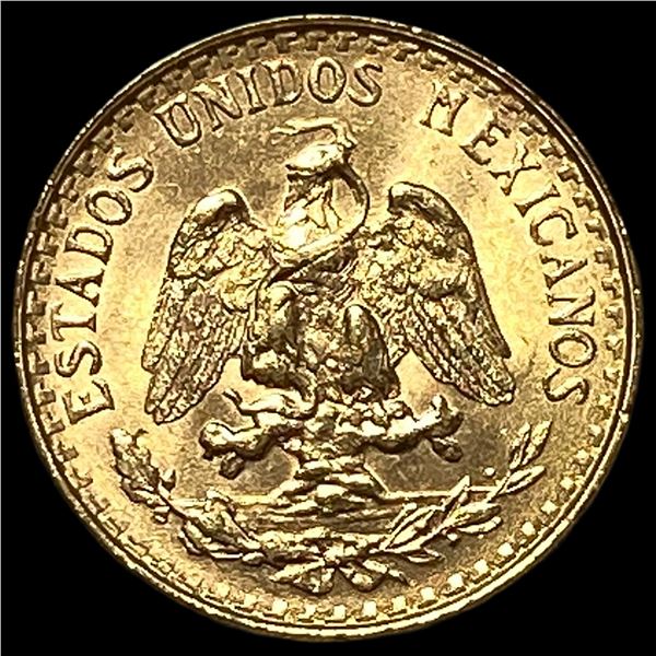 1945 Mexico Gold 2 Pesos GEM BU