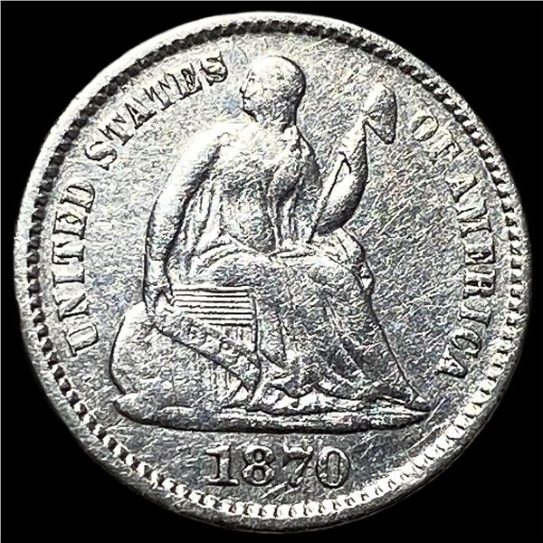 1870 Silver Seated Liberty Half Dime CLOSELY UNCIRCULATED
