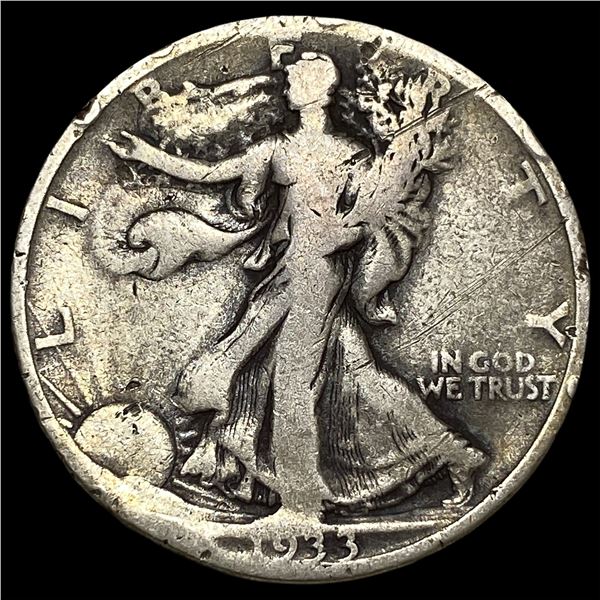 1933-S Silver Walking Liberty Half Dollar LIGHTLY CIRCULATED
