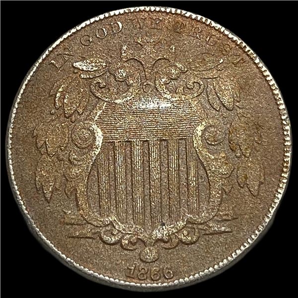 1866 Rays Shield Nickel CLOSELY UNCIRCULATED