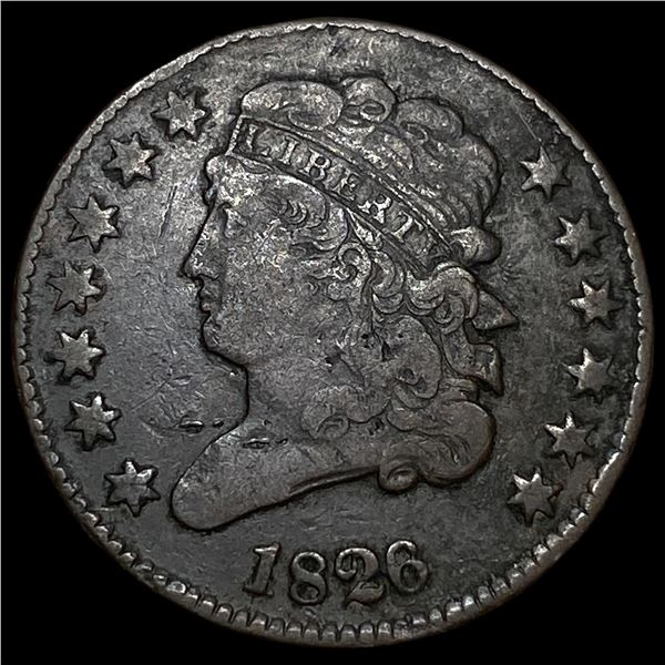 1826 Copper Half Cent NEARLY UNCIRCULATED
