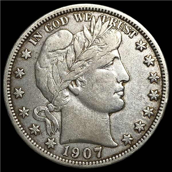 1907-D Silver Barber Half Dollar CLOSELY  UNCIRCULATED