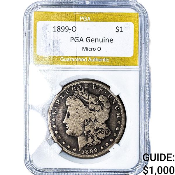 1899-O Morgan Silver Dollar PGA Genuine Micro O