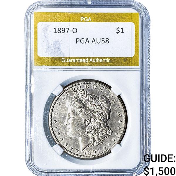 1897-O Morgan Silver Dollar PGA AU58