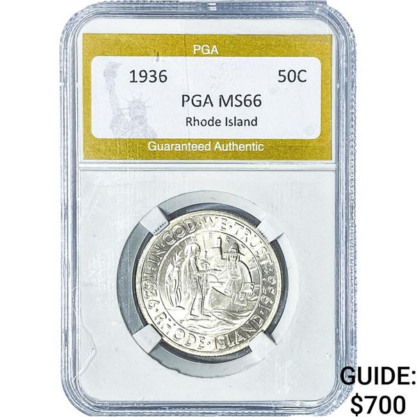 1936 Rhode Island Half Dollar PGA MS66
