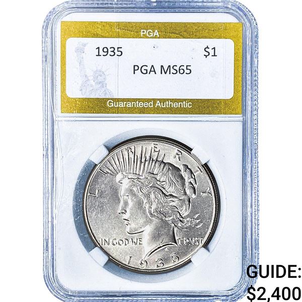 1935 Silver Peace Dollar PGA MS65