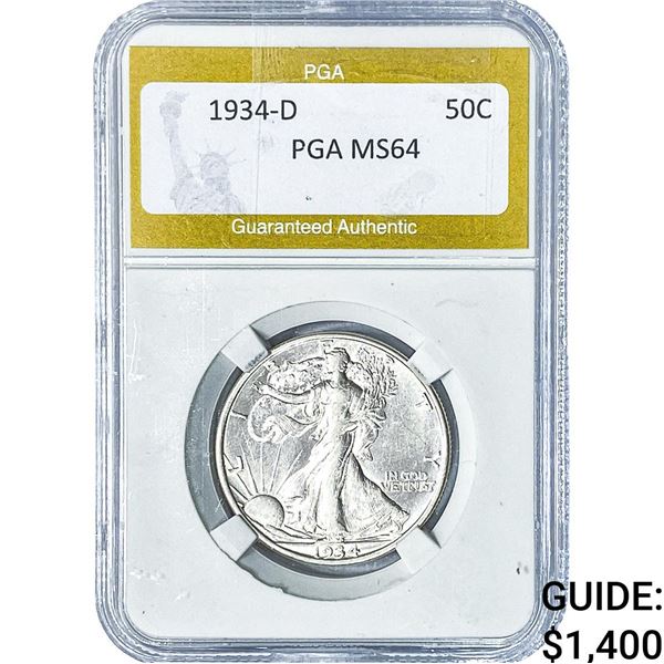 1934-D Walking Liberty Half Dollar PGA MS64