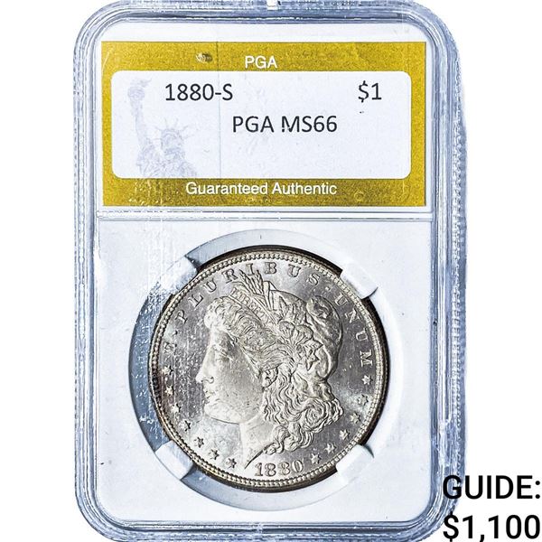 1880-S Morgan Silver Dollar PGA MS66