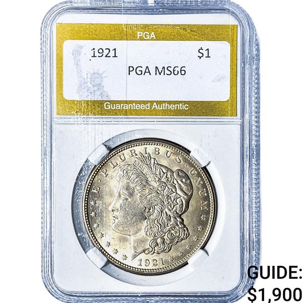 1921 Morgan Silver Dollar PGA MS66