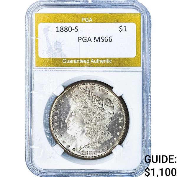 1880-S Morgan Silver Dollar PGA MS66