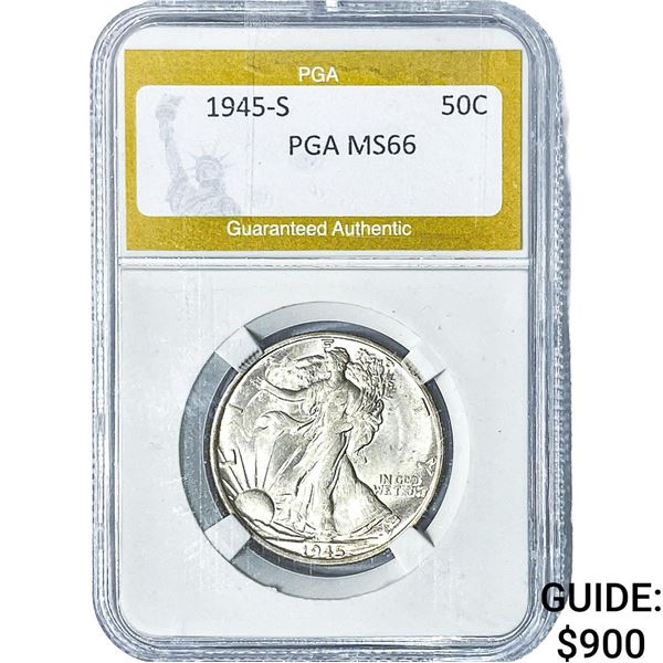 1945-S Walking Liberty Half Dollar PGA MS66