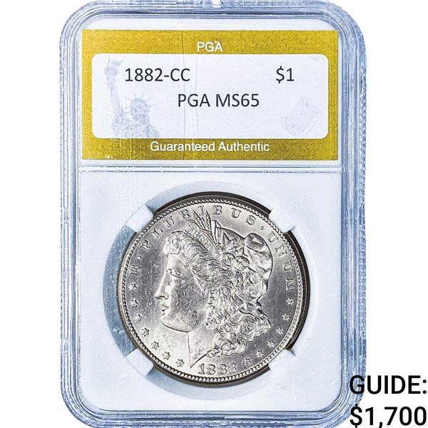 1882-CC Morgan Silver Dollar PGA MS65