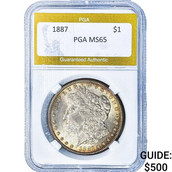 1887 Morgan Silver Dollar PGA MS65