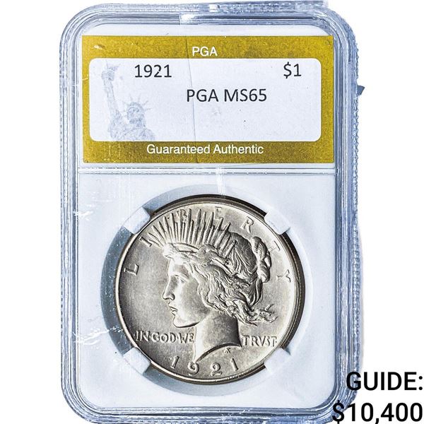 1921 Silver Peace Dollar PGA MS65