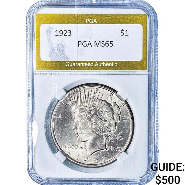 1923 Silver Peace Dollar PGA MS65