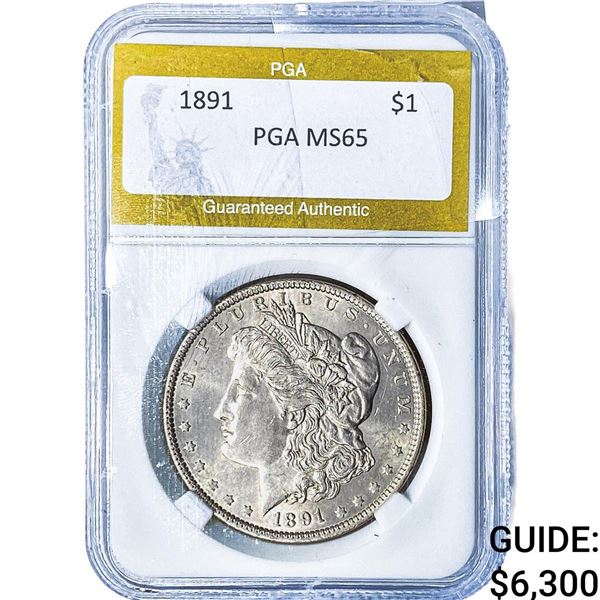 1891 Morgan Silver Dollar PGA MS65